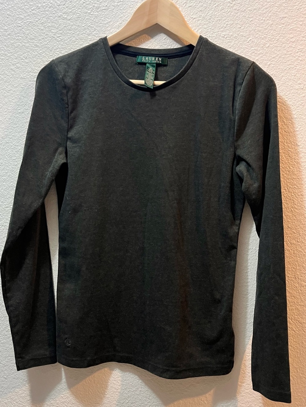 Lauren Ralph Lauren Kids Long Sleeve Crewneck Top in Dark Green
